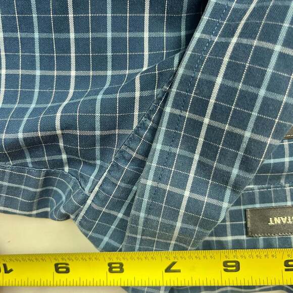 Eddie Bauer Shirt XXXL Blue Plaid Button Down Cotton Wrinkle Resistant Men - Picture 5 of 10